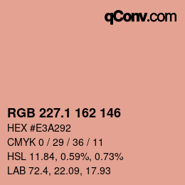 Color code: RGB 227.1 162 146 | qconv.com