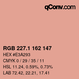 カラーコード: RGB 227.1 162 147 | qconv.com