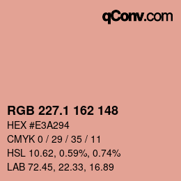 カラーコード: RGB 227.1 162 148 | qconv.com