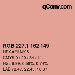 カラーコード: RGB 227.1 162 149 | qconv.com