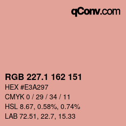 カラーコード: RGB 227.1 162 151 | qconv.com