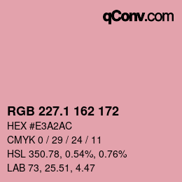 カラーコード: RGB 227.1 162 172 | qconv.com