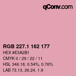カラーコード: RGB 227.1 162 177 | qconv.com