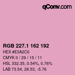 カラーコード: RGB 227.1 162 192 | qconv.com