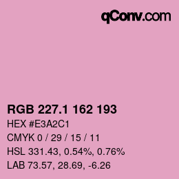カラーコード: RGB 227.1 162 193 | qconv.com