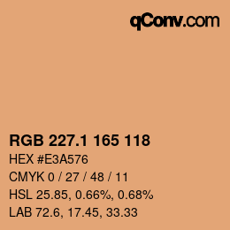 カラーコード: RGB 227.1 165 118 | qconv.com