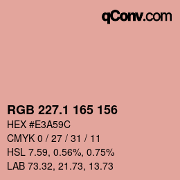 カラーコード: RGB 227.1 165 156 | qconv.com