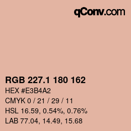 カラーコード: RGB 227.1 180 162 | qconv.com