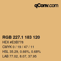 カラーコード: RGB 227.1 183 120 | qconv.com