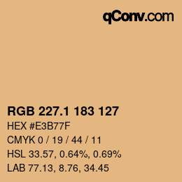 カラーコード: RGB 227.1 183 127 | qconv.com