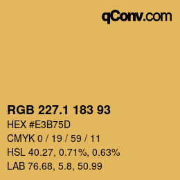 カラーコード: RGB 227.1 183 93 | qconv.com