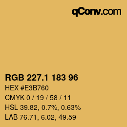 カラーコード: RGB 227.1 183 96 | qconv.com