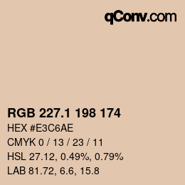 Color code: RGB 227.1 198 174 | qconv.com