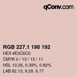 カラーコード: RGB 227.1 198 192 | qconv.com