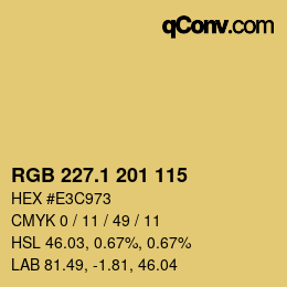 カラーコード: RGB 227.1 201 115 | qconv.com
