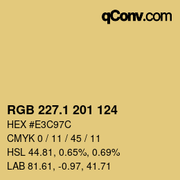 カラーコード: RGB 227.1 201 124 | qconv.com
