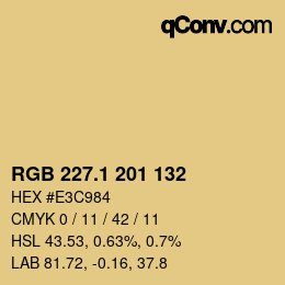 Color code: RGB 227.1 201 132 | qconv.com