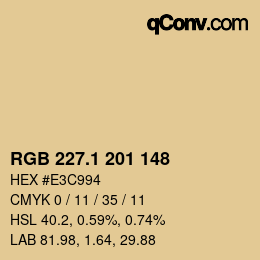 Color code: RGB 227.1 201 148 | qconv.com