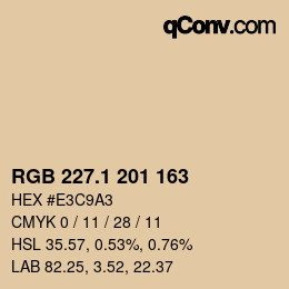 Color code: RGB 227.1 201 163 | qconv.com