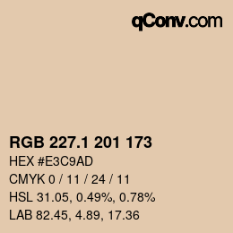 Color code: RGB 227.1 201 173 | qconv.com