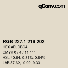 Color code: RGB 227.1 219 202 | qconv.com