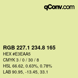 Color code: RGB 227.1 234.8 165 | qconv.com