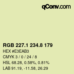 Color code: RGB 227.1 234.8 179 | qconv.com