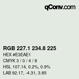 Color code: RGB 227.1 234.8 225 | qconv.com