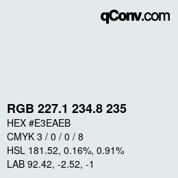Color code: RGB 227.1 234.8 235 | qconv.com