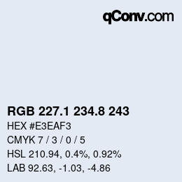 Color code: RGB 227.1 234.8 243 | qconv.com