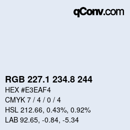 Color code: RGB 227.1 234.8 244 | qconv.com