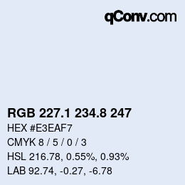 Color code: RGB 227.1 234.8 247 | qconv.com