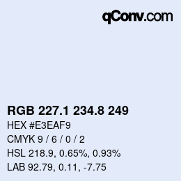 Color code: RGB 227.1 234.8 249 | qconv.com