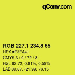 カラーコード: RGB 227.1 234.8 65 | qconv.com