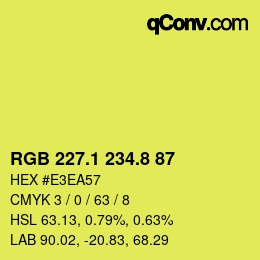 カラーコード: RGB 227.1 234.8 87 | qconv.com