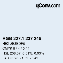 Color code: RGB 227.1 237 246 | qconv.com