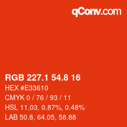 カラーコード: RGB 227.1 54.8 16 | qconv.com