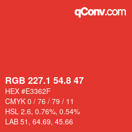 Color code: RGB 227.1 54.8 47 | qconv.com