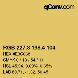 カラーコード: RGB 227.3 198.4 104 | qconv.com