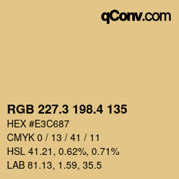 カラーコード: RGB 227.3 198.4 135 | qconv.com