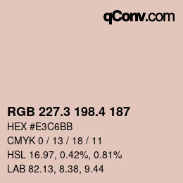 カラーコード: RGB 227.3 198.4 187 | qconv.com