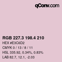 カラーコード: RGB 227.3 198.4 210 | qconv.com