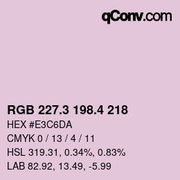 カラーコード: RGB 227.3 198.4 218 | qconv.com
