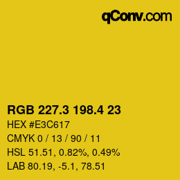 カラーコード: RGB 227.3 198.4 23 | qconv.com