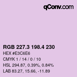 カラーコード: RGB 227.3 198.4 230 | qconv.com