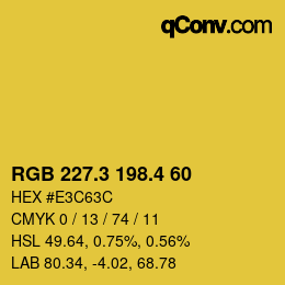カラーコード: RGB 227.3 198.4 60 | qconv.com