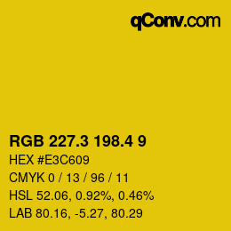カラーコード: RGB 227.3 198.4 9 | qconv.com