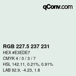 Code couleur: RGB 227.5 237 231 | qconv.com