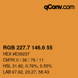 カラーコード: RGB 227.7 146.6 55 | qconv.com