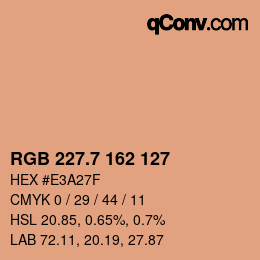 カラーコード: RGB 227.7 162 127 | qconv.com